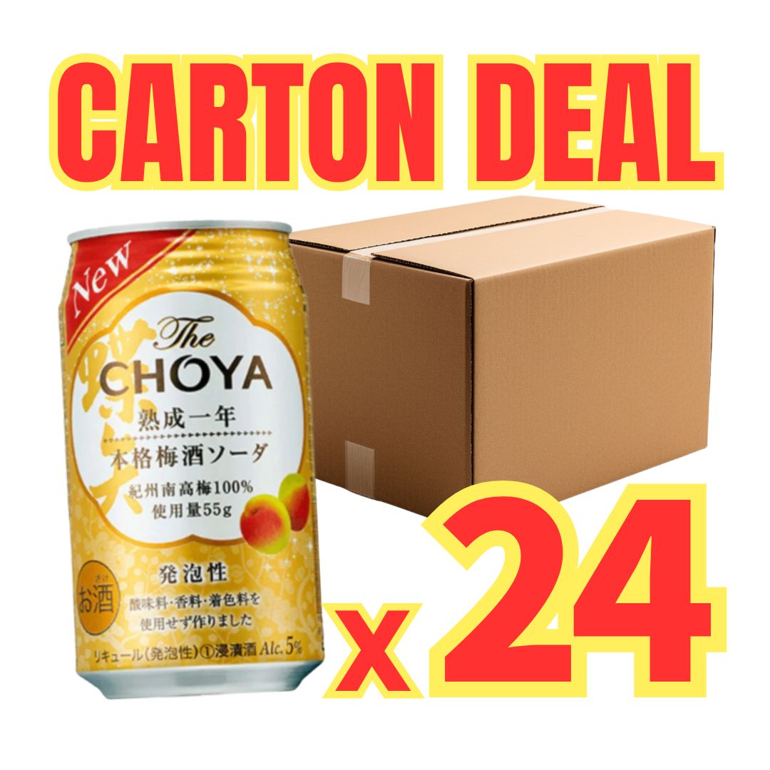 【CARTON DEAL】The Choya Single Year Soda / Liqueur Style 5% Alc/vol 350Ml x 24