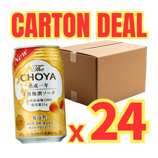 【CARTON DEAL】The Choya Single Year Soda / Liqueur Style 5% Alc/vol 350Ml x 24