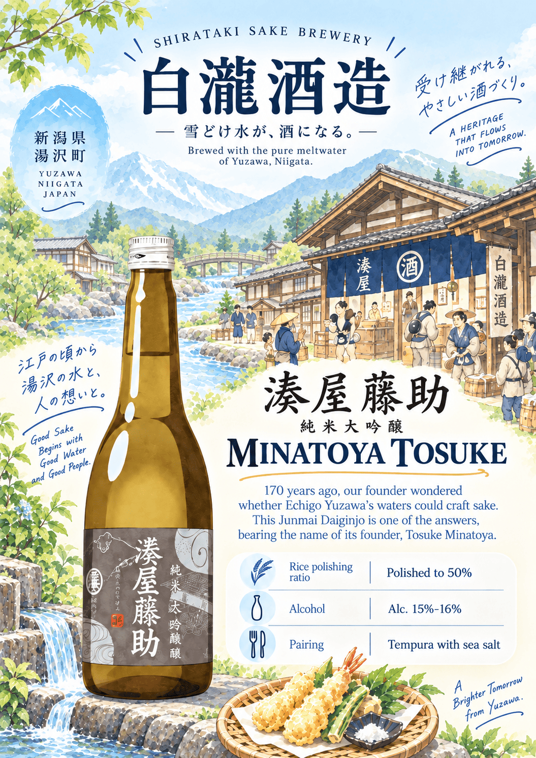 Minatoya Tosuke Junmai Daiginjo / Jp Sake 15.9% Alc/vol 630Ml